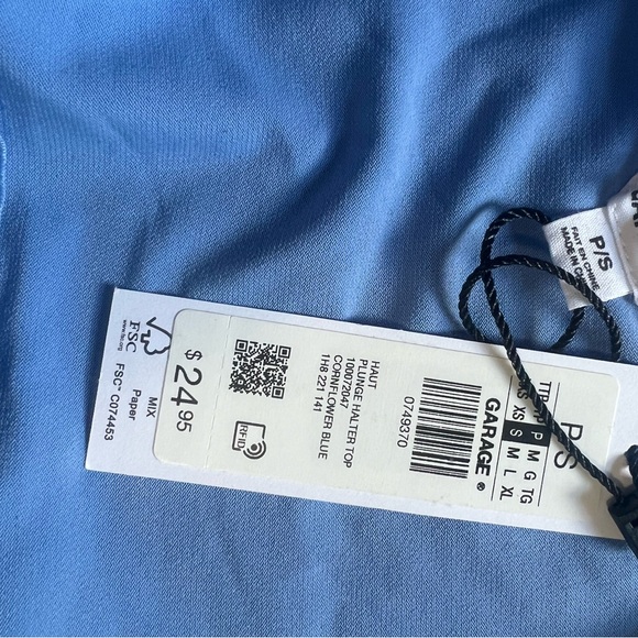 Garage Cropped Halter Top - Blue - Picture 4 of 4